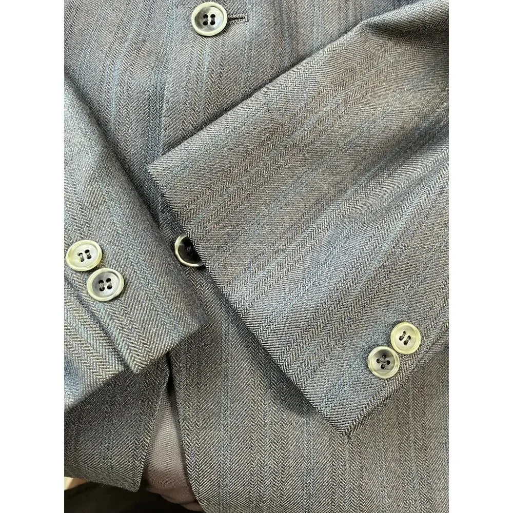 VTG Burberrys Fein Kaller Men’s Blazer Jacket Wool Blend Houndstooth Blue Sz 40
